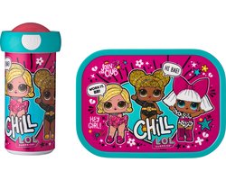 foto van Mepal lunchset Campus – Broodtrommel en Drinkbeker voor kinderen – Bento box – Schoolbeker – L.O.L. Surprise