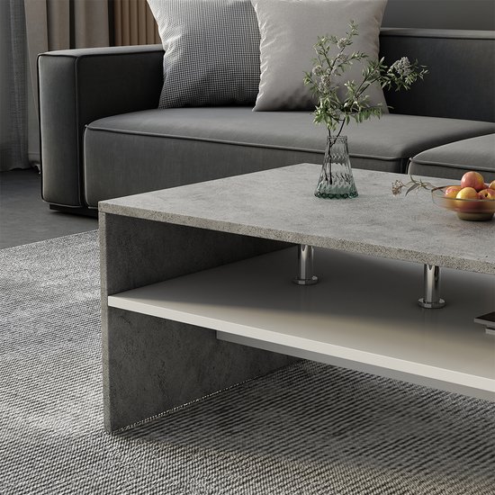 Vicco Salontafel Eliza, Viking Eik, 90 x 45 cm met één lade | bol