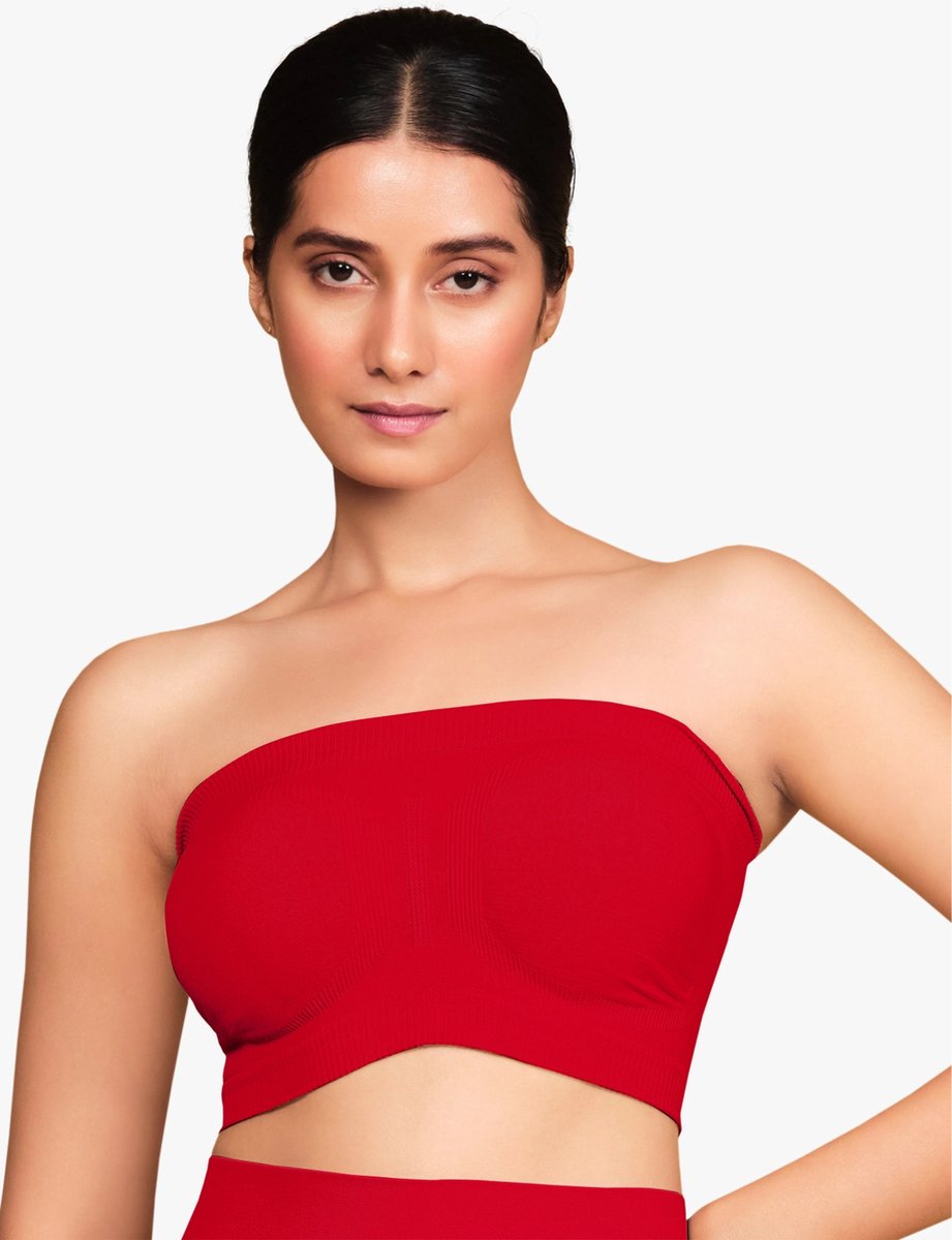 Munns en Mars Comfort BH Tube BH Dames BH Bandeau Rood Maat S/M