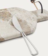 Kave Home - Set Suka composé d'une grande planche à découper et d'un couteau en marbre beige