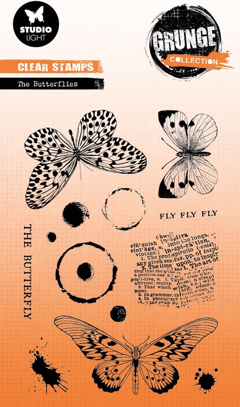 Clear stamps The Butterflies - Grunge collection nr. 605 | bol