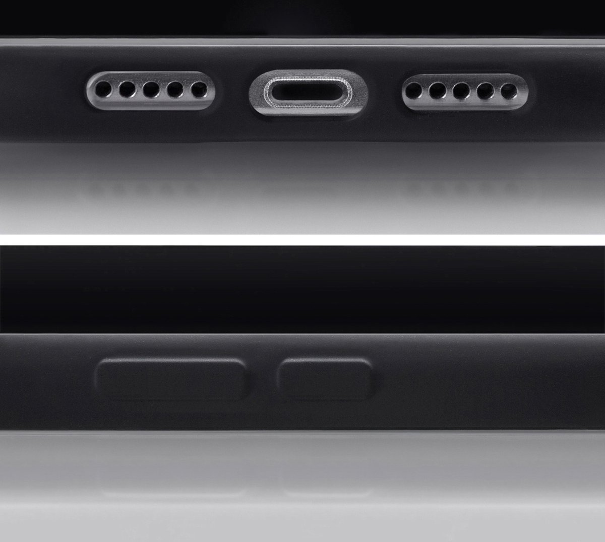 Mobilize Rubber Gelly Card Telefoonhoesje geschikt voor Apple iPhone 15 Pro Hoesje Flexibel TPU Backcover met Pasjeshouder - Matt Black