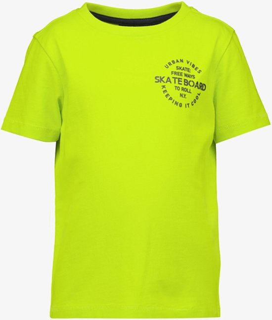 Unsigned jongens T-shirt geel met backprint - Maat 110/116