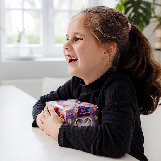 Totum Unicorn sieradendoosje, juwelenkistje muziekdoosje met geluid, draaiende unicorn en spiegel - cadeautip van Totum — afbeelding 2