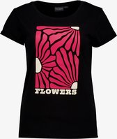 TwoDay dames T-shirt zwart met bloemen - Maat M