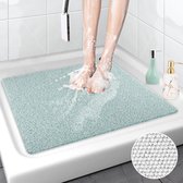 Tapis de douche antidérapant 60 x 60 cm, tapis de bain doux, confortable et sûr, tapis de bain antibactérien avec trous de drainage, tapis antidérapant, douche pour bain et zones humides