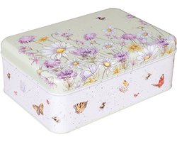 Voorraadblik 'The Country Set' Bee & Butterfly Rectangular Tin - Wrendale Designs