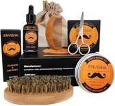Beard Grooming Kit - Orange Smel - 6 Pcs - Beard Oil - Beard Balm - Beard Scissors - Beard Brush - Beard Comb - Beard Receive Bag -