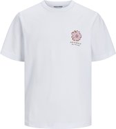 Jack & Jones T-shirt Joreaster Activity Tee Ss Crew Neck 12251966 Bright White/flower Mannen Maat - L