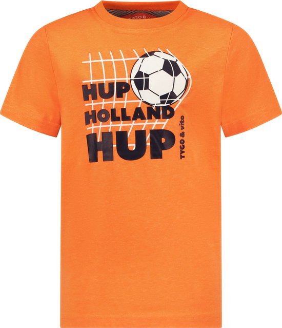 TYGO & vito X402-6433 Jongens T-shirt - Neon Orange - Maat 98-104