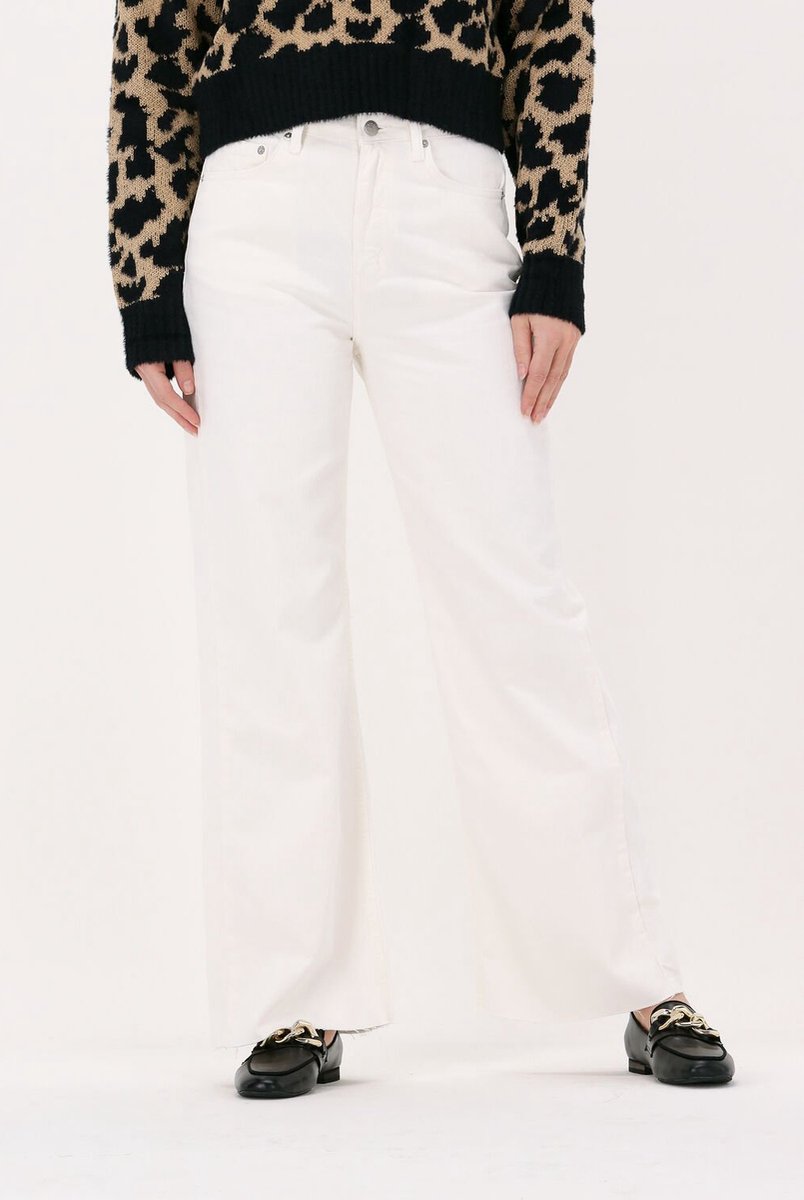 na-kd Wide Leg Raw Hem Dames Jeans - Maat EU 36