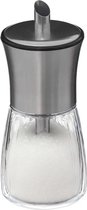 5Five Suikerpot Paris - glas/rvs metaal - transparant/zilver - 16 cm - 0.16 liter - luxe uitvoering dispenser
