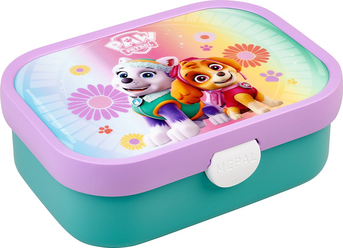 Mepal lunchbox Campus – Broodtrommel met vakjes voor kinderen – Geschikt voor 4 boterhammen – Paw Patrol Girls