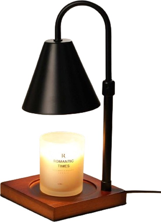 360 Living - Kaars Warmer Lamp - Dennenhout - Donkerbruin/Zwart- Candle Warmer Lamp - Electric Candle Warmer - Hout - Kaars Verwarmer Lamp