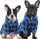 Klassieke hondenjas met hoed, winddicht, voor kleine en middelgrote honden Maat S