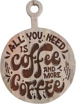 Mangohouten serveer/ hapjes/ decoratieplank met gravure All you need is coffee