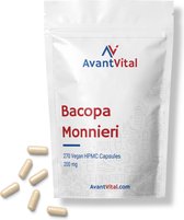 Bacopa Monnieri - 270 Vegan Capsules - 200 mg - Hoog gestandaardiseerd - Voordeelverpakking - AvantVital - Voedingssupplementen