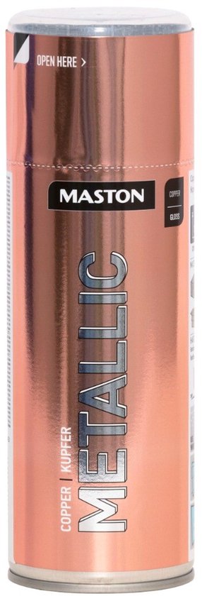 Bomme de peinture Maston Metallic couleur cuivre avec finition brillante.