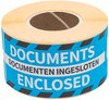 Etiket | Verzendetiket | papier | Documents enclosed | 125x46mm | blauw