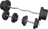 Gorilla Sports EZ-Curlset 70 kg - Kunststof - Halters met gewichten -Veersluiting 30 mm