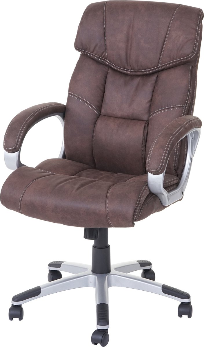 Cosmo Casa Bureaustoel - Directie Stoel - Draaistoel - Bureau Stoel - Stof/Textiel - Suède Look - Vintage - Bruin