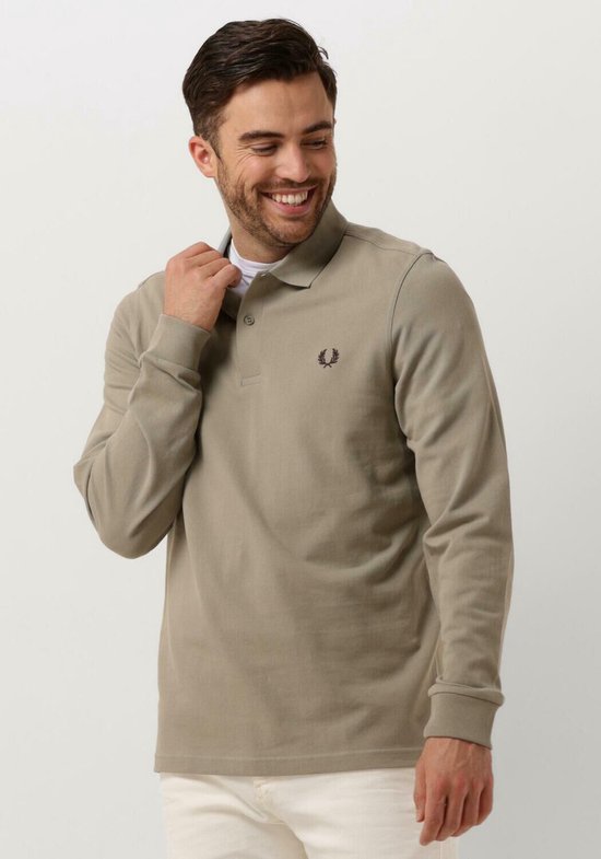 Fred Perry The Long Sleeve Fred Perry Shirt Polo's & T-shirts Heren - Polo shirt - Olijf - Maat XXL