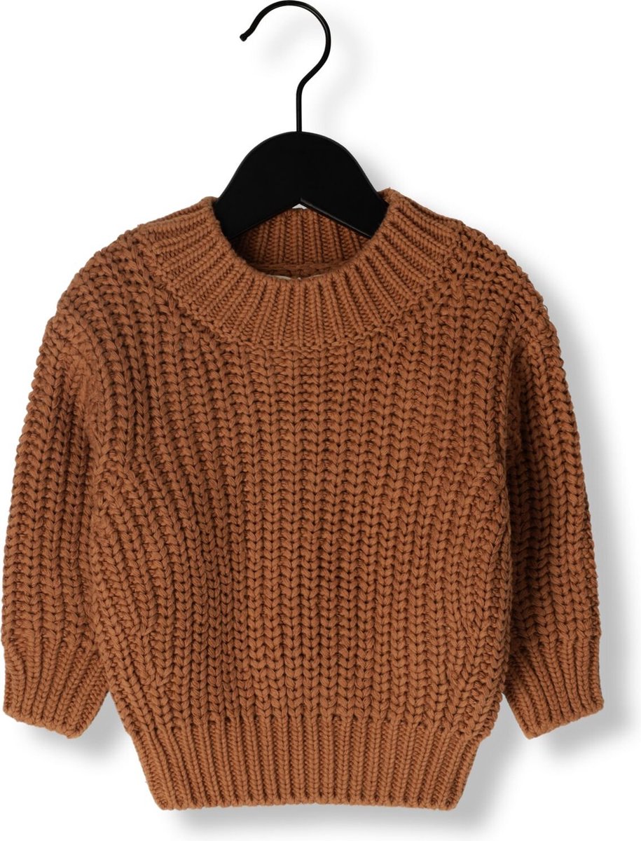 Quincy Mae Chunky Knit Sweater Truien & Vesten Unisex - Sweater - Hoodie - Vest- Cognac - Maat 86/92