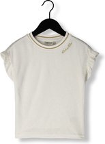 Like FLO Metallic Jersey Ruffle Rib Tee Tops & T-shirts Meisjes - Shirt - Gebroken wit - Maat 110