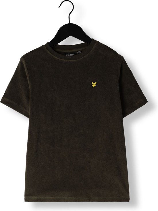 Lyle & Scott Towelling T-shirt Polo's & T-shirts Jongens - Polo shirt - Olijf - Maat 140/146