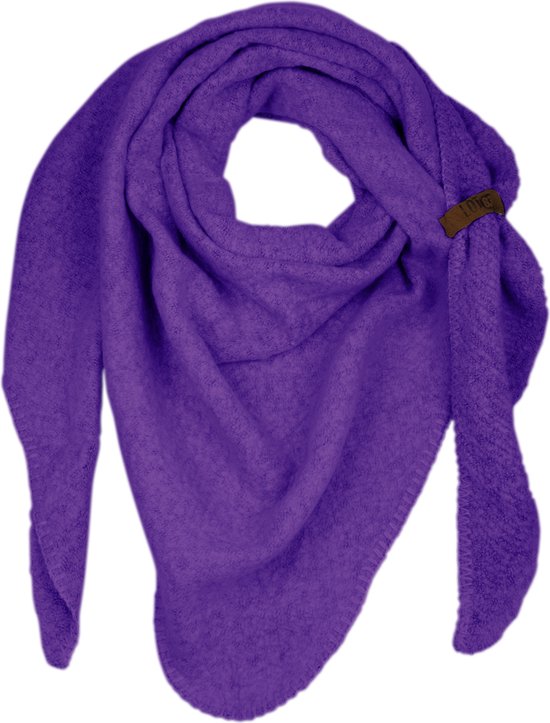LOT83 Sjaal Nina - Vegan leren sluiting - Omslagdoek - Ronde sjaal - Violet - 1 Size fits all