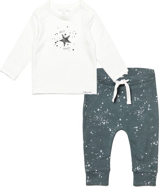 Noppies - Kledingset - Unisex - 2delig - Broek Jos Dark Slade - Shirt Lux Snow