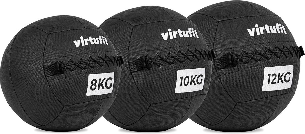 VirtuFit Wall Ball Pro Set - 8, 10, 12 kg - Slam ball - Medicijnbal - Gewicht bal - Comfortabele grip - Fitness bal — cadeau in Sport & Outdoor - foto 3