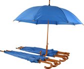 Set van 8 Automatische en Windproof Paraplu's voor Volwassenen | 102cm Diameter met Houten Handvat | Sky Blauw