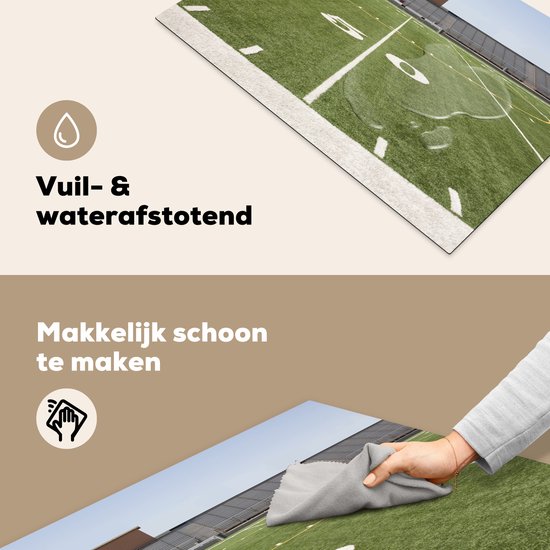 KitchenYeah® Inductie beschermer 80.2x52.2 cm - American Football veld en stadion - Kookplaataccessoires - Afdekplaat voor kookplaat - Inductiebeschermer - Inductiemat - Inductieplaat mat