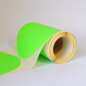 Blanco Stickers op rol 150mm rond - 90 etiketten per rol - Groen