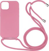 Hoesje geschikt voor iPhone SE 2020 - Backcover - Koord - Softcase - Flexibel - TPU - Roze