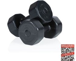 Gymstick Gymstick Vinyl Dumbbell Set - Halter Set - 2 x 5 kg - Zwart - Met Online Trainingsvideo's