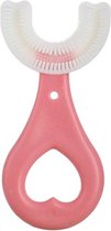 Baby tandenborstel - 1 stuk - Bijtringen - Zachte siliconen - Kinderen tandenborstel - Jongen/Meisje - Roze hart