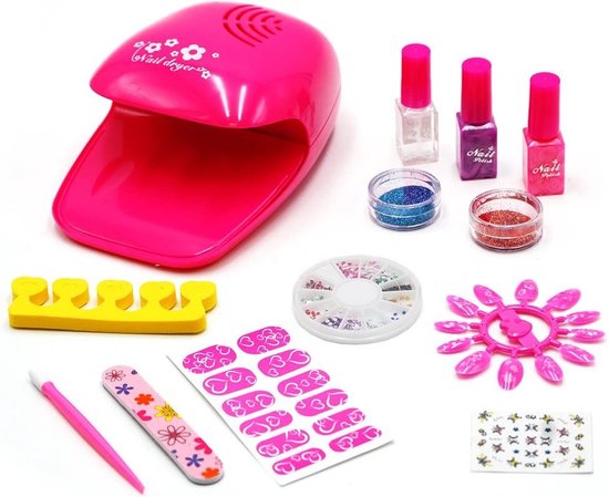 Set de manucure avec lampe - Tachan - Lampe à ongles pour Enfants - Accessoires de vêtements pour bébé inclus