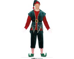Kerst Elf Kostuum Fluweel Heren - Maat L