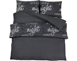 vidaXL - Dekbedovertrekset - 240x220 - cm - katoen - zwart