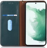 KHAZNEH Hoesje RFID Book Case Leer Groen Geschikt voor Samsung Galaxy A35