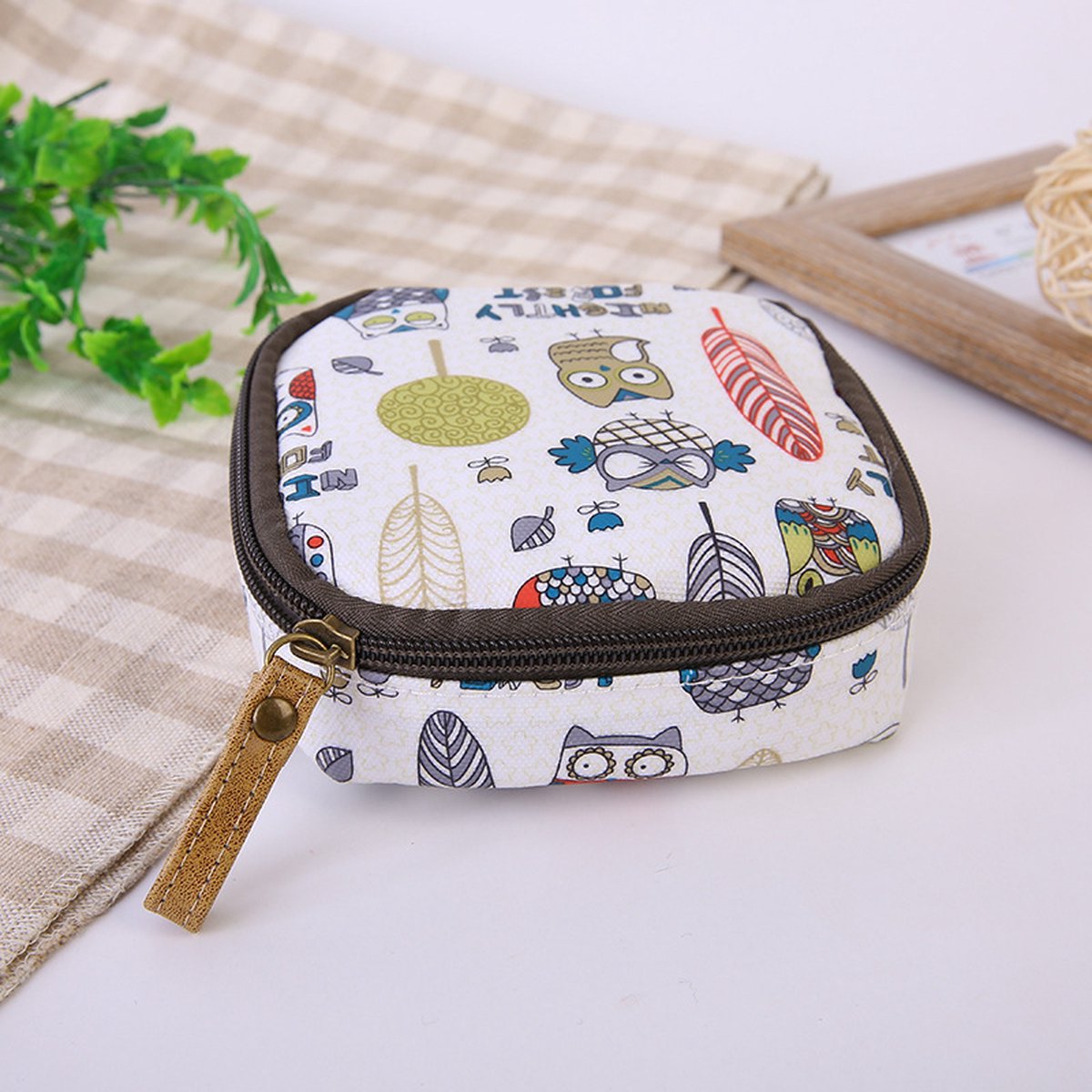 Maandverband Etui Tasje - Opbergtas - Doosje - Tampon - Luier - Luiertas - Maandverbandtasje - Toilettas 2 stuks menstruatiezakken schattig maandverband – foto 4