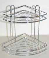 LUSSO-Wellness Hoek badkamerrek - chroom - 25x25x33,5cm.