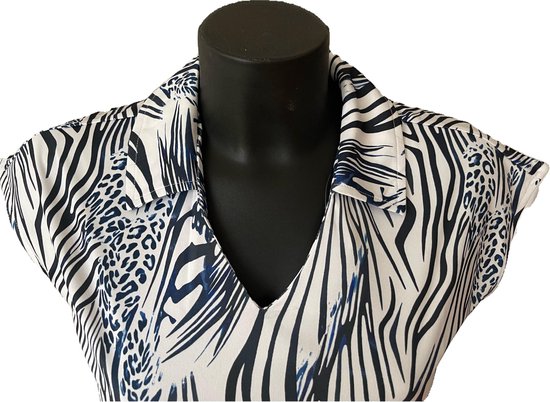 Func Factory dames polo Izze blue zebra maat 36 van Func Factory — afbeelding 2