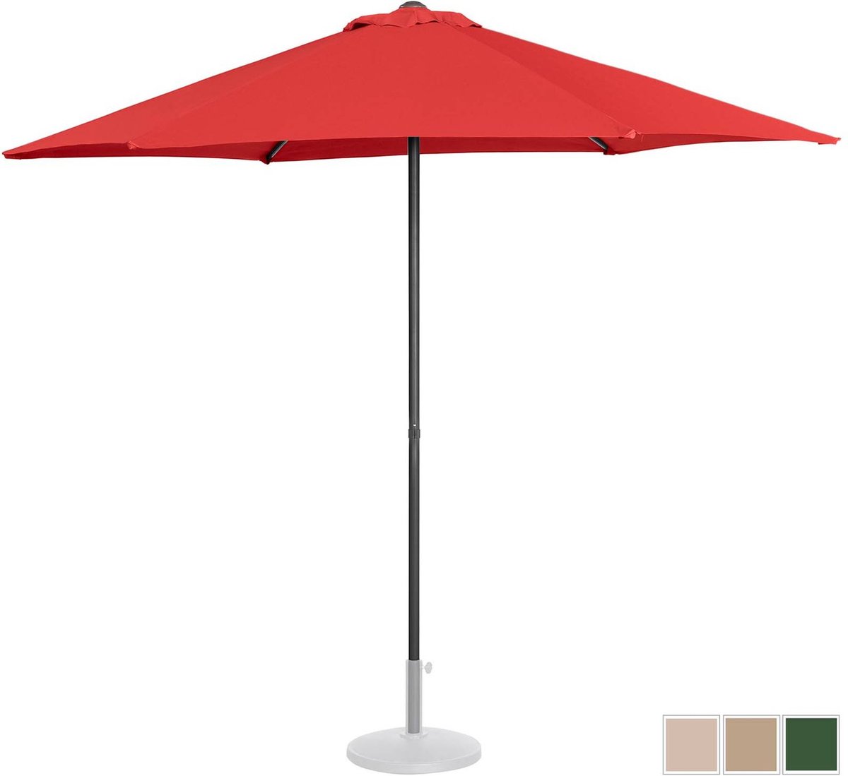 Uniprodo Parasol groot - rood - zeshoekig - Ø 270 cm