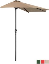 Uniprodo Demi parasol - Crema - pentagonal - 270 x 135 cm