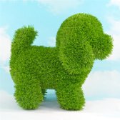 Tuinknuffel - hond van kunstgras -grasfiguur tuindecoratie gras 36x20x33 cm