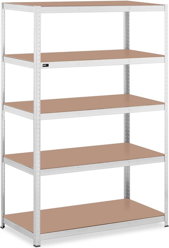 Yaheetech 5 x rek voor zware lasten, 180 x 120 x 60 cm, werkplaatsrek, 120 cm breed, kelderrek met 5 planken, metalen rek, zwart gepoedercoat