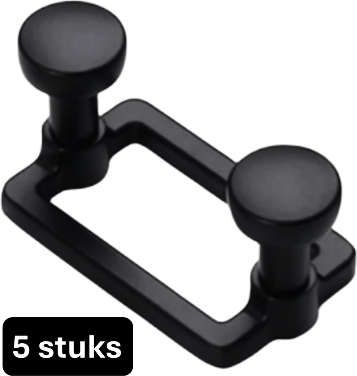 Nieuw Kapstokhaken zwart - 5 stuks - Kapstok zwart - Kledinghaak - Sterke Zink Legering - Inclusief Schroeven -Klassieke Kapstokhaak - Jashaken - Kapstok Haken - Handdoekhaakjes - Kapstokhaak met 2 haken - Wandhaak - Industrieel - Ophanghaken